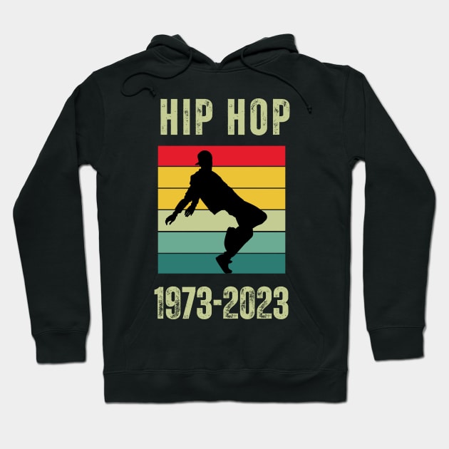 Hip Hop 1973-2023  50 years Hoodie by Syntax Wear